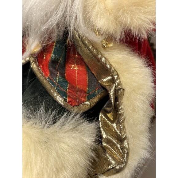 Vintage Santa with His Fur Rimmed Coat Hat And Fur Boots in Sleigh 15” - Picture 6 of 8